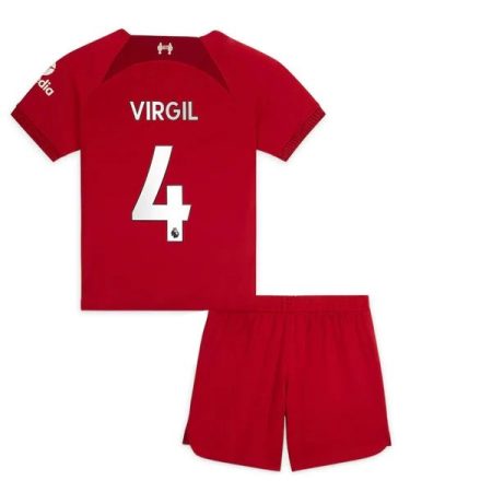 Camisola Liverpool Virgil van Dijk 4 Criança Equipamento Principal 2022-23